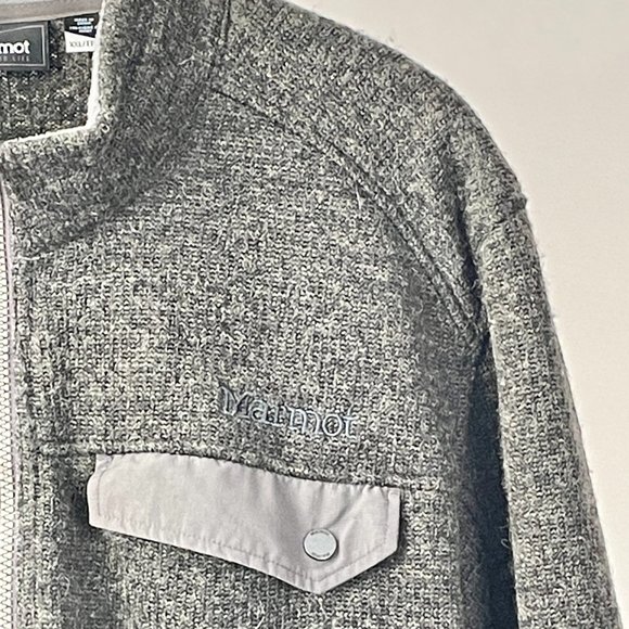 Men's Marmot Poacher Pile Full Zip Wool Fleece Jacket, Charcoal Grey, Size XXL - Picture 3 of 9